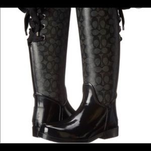Coach Signature Rain Riding Boots